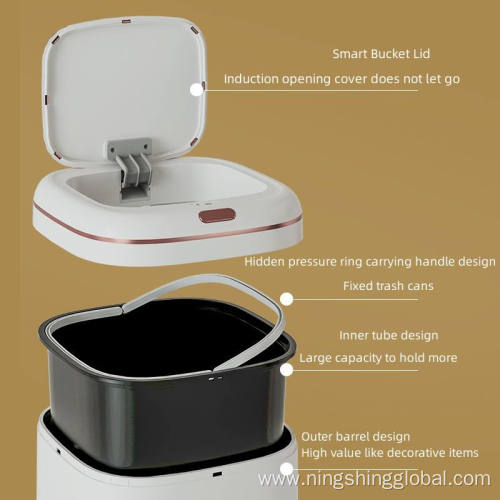 Smart Induction Flip-top Trash Can 2026 New Design